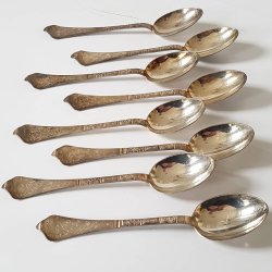 Antik Rokoko middagsskeer i slvplet