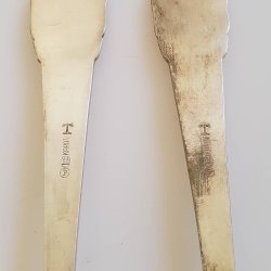 Spiseske og spisegaffel i 2 trnet slvplet, Kolonihave Forbundet for Danmark