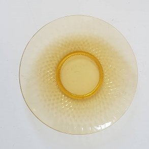 Ravfarvet vintage glasfad