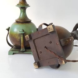 Art Deco bordlamper i patineret bronze