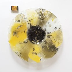 Unikt glaskunst bordfad ( K�MPE STORT )