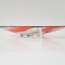 Unikt glaskunst bordfad (STORT)