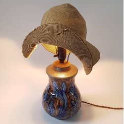 Art Nouveau keramik bordlampe fra Roskilde Lervarefabrik