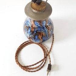 Art Nouveau keramik bordlampe fra Roskilde Lervarefabrik