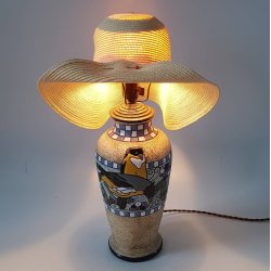 Art Deco keramik bordlampe fra Amphora No 15085
