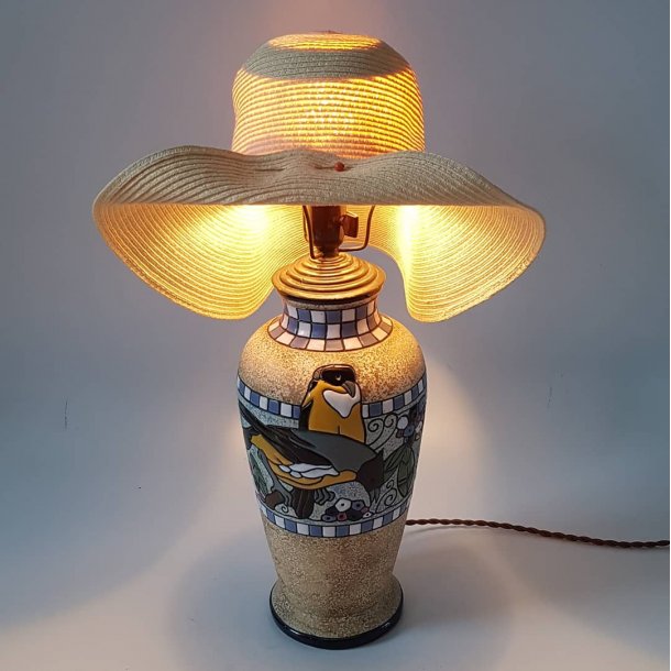 Art Deco keramik bordlampe fra Amphora No 15085