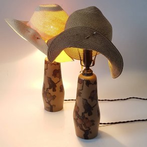 L.Hjorth Bornholm bordlamper i terracotta