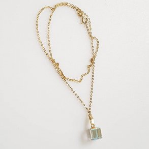 Vintage 14 karat guld halskde med vedhng