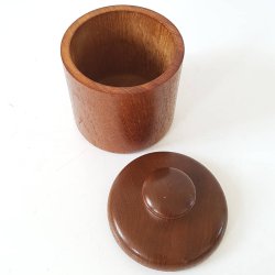 Retro krukke med lg/tobaksdse i teak