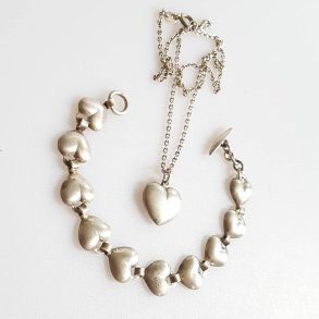 Vintage brne smykkest i slv