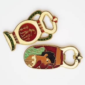 Vintage emalje dekoreret oplukkere