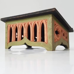 Gammel bogholder/bogsttte i bemalet tr