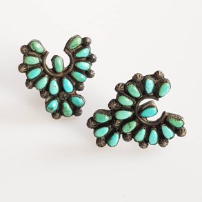 Vintage reskruer i slv med turkis