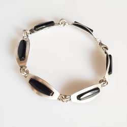 Retro armbnd i slv med onyx