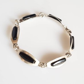 Retro armbnd i slv med onyx