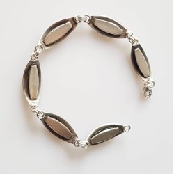 Retro armbnd i slv med onyx