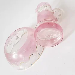 Antik jordbr st i bemalet glas