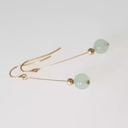 �reringe i 14 karat guld med jade