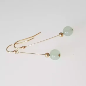 reringe i 14 karat guld med jade