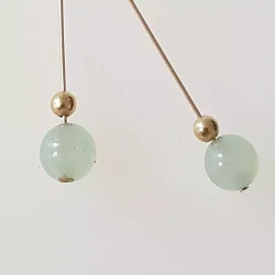 �reringe i 14 karat guld med jade