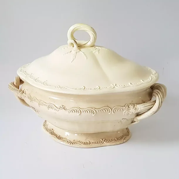 Antik Engelsk creamware suppeterrin