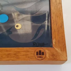 Bing og Grndahl RUNA relief / flisebillede i trramme