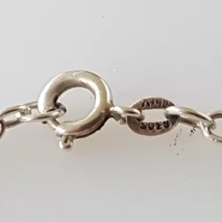 Retro halssmykke / collier i slv og rav