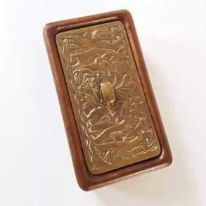 Art Deco trskrin med lg i bronze