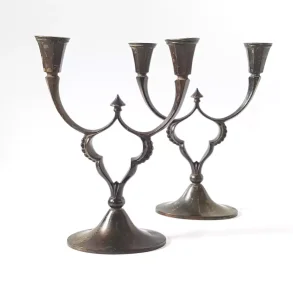 Art Deco lysestager i bronze