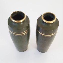 Art Deco bronze vaser stemplet Japan