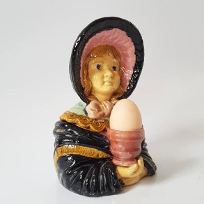 Antik Hgans gge dame / pige i majolica