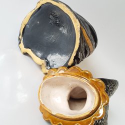 Antik Hgans gge dame / pige i majolica