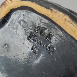 Antik Hgans gge dame / pige i majolica