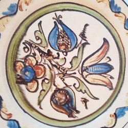 Gammel keramik fad / ophng