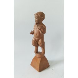 Antik pan / faun figur udsk�ret i tr� 