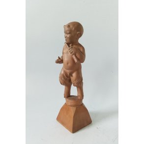 Antik pan / faun figur udsk�ret i tr� 