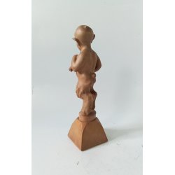 Antik pan / faun figur udsk�ret i tr� 