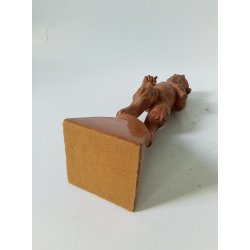 Antik pan / faun figur udsk�ret i tr� 