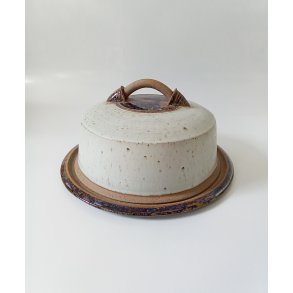 Osteklokke / kagefad med lg i keramik 