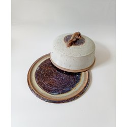 Osteklokke / kagefad med lg i keramik 