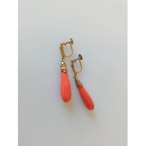 Art Deco reskruer i guld med koral 
