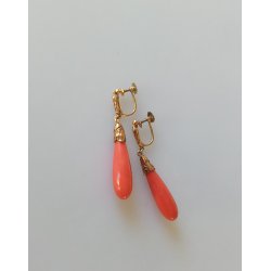 Art Deco reskruer i guld med koral 