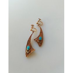 Art Nouveau reskruer i forgyldt slv 