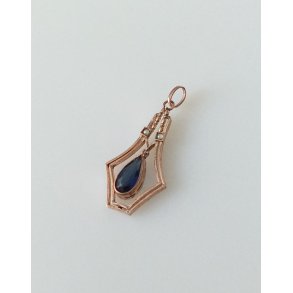 Art Deco vedhng i forgyldt messing 