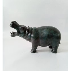 Bronze skulptur flodhest 