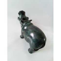 Bronze skulptur flodhest 