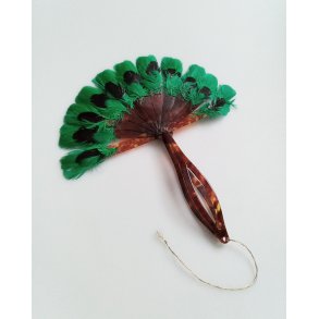 Art Deco vifte i skildpaddeskjold og fjer