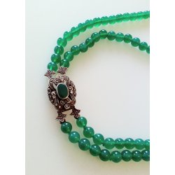 Art Deco halskde i jade med slv ls 