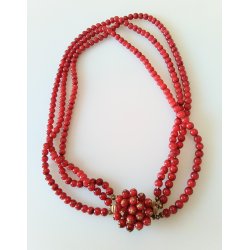 Art Deco fransk 3 rkker glasperlekde 