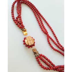 Art Deco fransk 3 rkker glasperlekde 